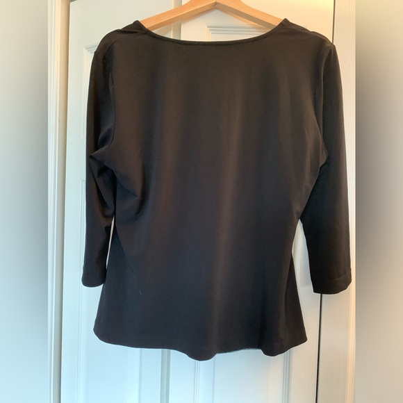 Black Faux Wrap Blouse - Picture 3 of 3